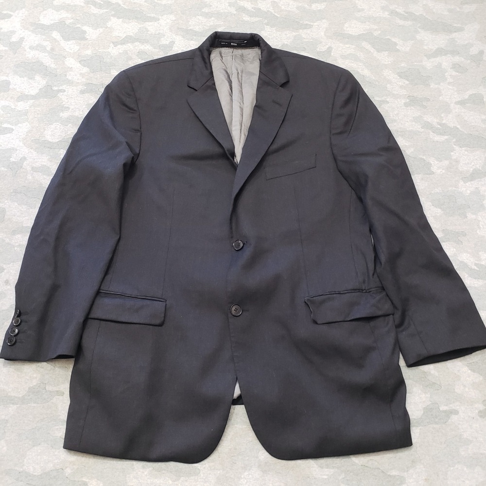 Boss Hugo Boss Suit Mens 42 Gray‎ Super 100 Button Pockets Long Sleeve